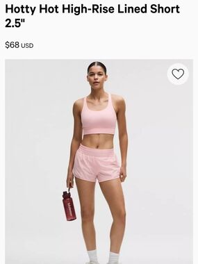 🩷 Lululemon Pink Pearl Hotty Hot Shorts Hi Rise 2.5